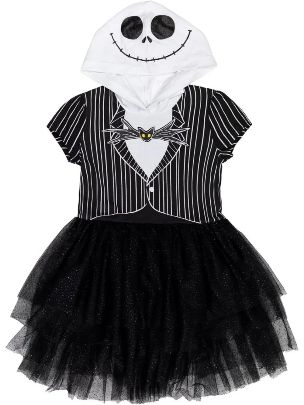 Jack Skellington Hooded Tutu Dress Girls Halloween Cosplay Costume